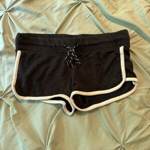 Aeropostale Black and White Athletic Shorts with Drawstring Waist
